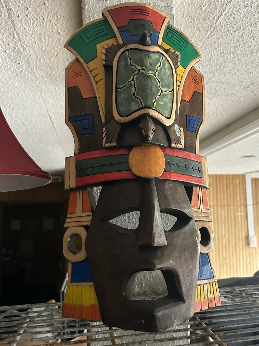 Hand Carved Mayan Wood Mask  Mexico Cedar